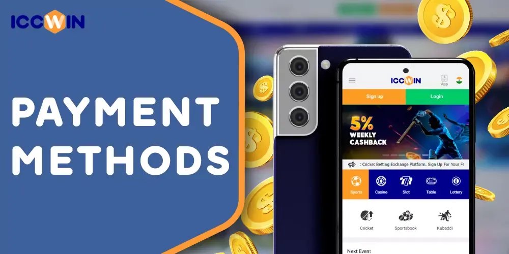 Deposits and Withdrawal Methods in ICCWIN888 App